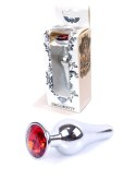 Plug-Jewellery Silver BUTT PLUG- Red Plug-Jewellery Silver BUTT PLUG- Red