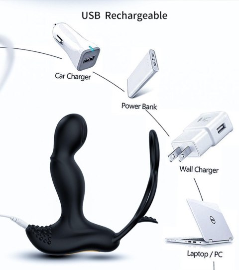 Wibrator-Silicone Massager 7 Function and Heating Function, Black Wibrator-Silicone Massager 7 Function and Heating Function, Black