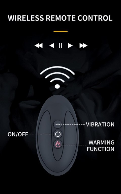 Wibrator-Silicone Massager 7 Function and Heating Function, Black Wibrator-Silicone Massager 7 Function and Heating Function, Black