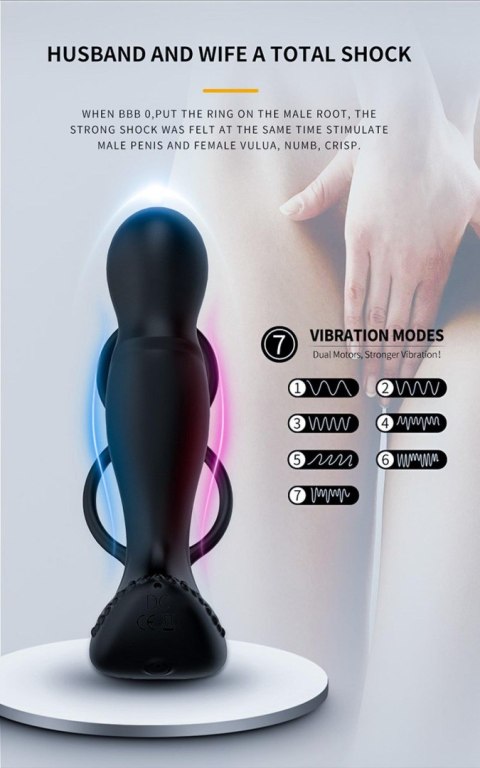 Wibrator-Silicone Massager 7 Function and Heating Function, Black Wibrator-Silicone Massager 7 Function and Heating Function, Black