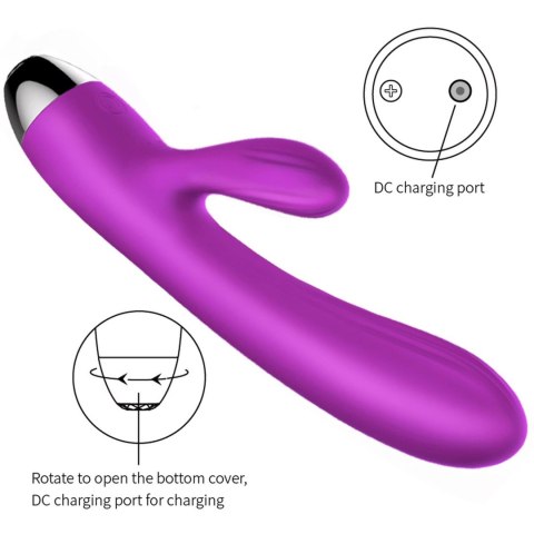Wibrator-Silicone Vibrator and Pulsator Purple USB 7+7 Function / Heating Wibrator-Silicone Vibrator and Pulsator Purple USB 7+7 Function / Heating