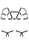 Męski komplet z gumy: t-shirt z ozdobami z tyłu i przodu, 2 pack stringi L/XL