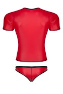 Męski komplet z wetlooka: t-shirt w serek, figi typu brazyliany XL Męski komplet z wetlooka: t-shirt w serek, figi typu brazyliany XL
