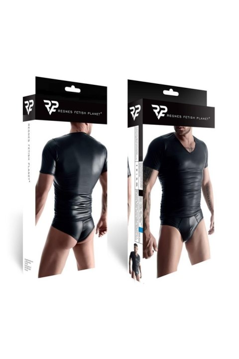 Męski komplet z wetlooka: t-shirt w serek, figi typu brazyliany S Męski komplet z wetlooka: t-shirt w serek, figi typu brazyliany S