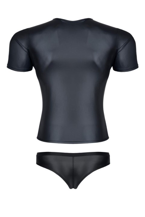 Męski komplet z wetlooka: t-shirt w serek, figi typu brazyliany S Męski komplet z wetlooka: t-shirt w serek, figi typu brazyliany S