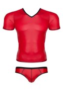 Męski komplet z wetlooka: t-shirt w serek, figi typu brazyliany S Męski komplet z wetlooka: t-shirt w serek, figi typu brazyliany S