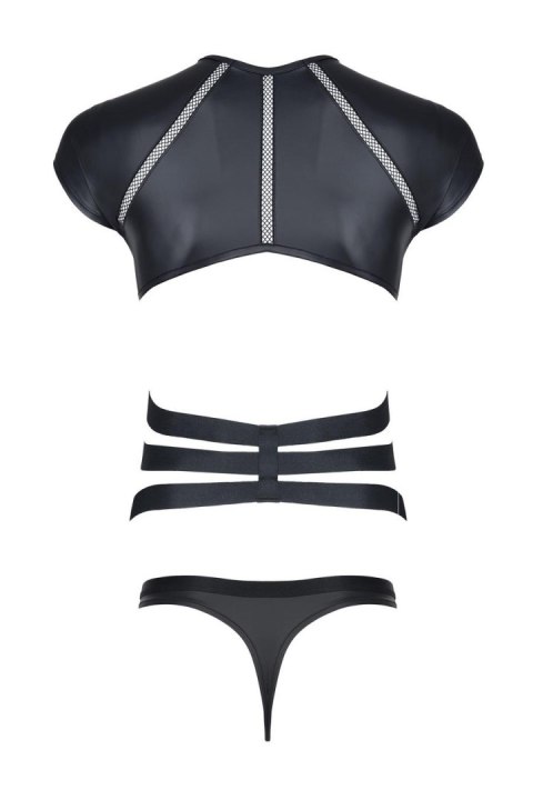 Męski komplet z wetlooka: t-shirt z ozdobną gumą, stringi z ozdobną taśmą z przodu M Męski komplet z wetlooka: t-shirt z ozdobną gumą, stringi z ozdobną taśmą z przodu M