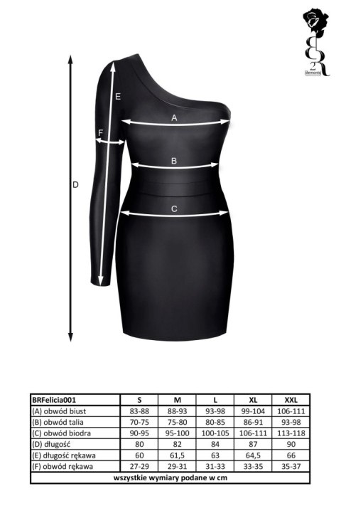 Bielizna - BRFELICIA001 sukienka czarna rozmiar XXL Bielizna - BRFELICIA001 sukienka czarna rozmiar XXL