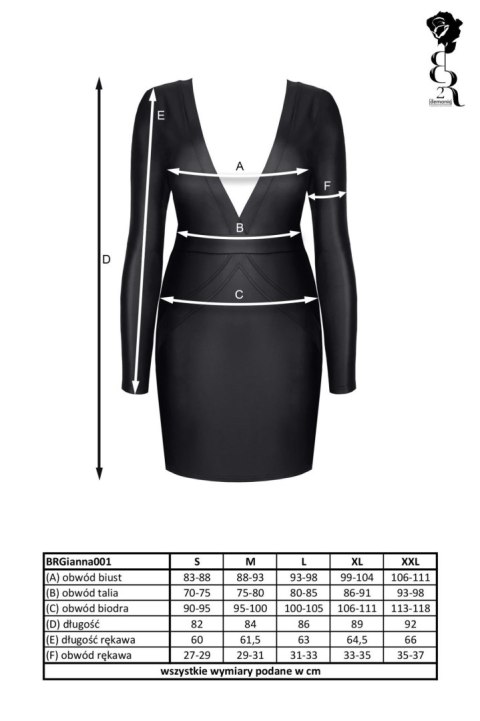 Bielizna - BRGIANNA001 sukienka czarna rozmiar S Bielizna - BRGIANNA001 sukienka czarna rozmiar S