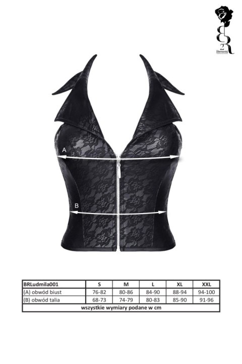 Bielizna - BRLUDMILA001 top czarny rozmiar S Bielizna - BRLUDMILA001 top czarny rozmiar S