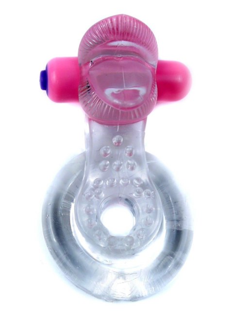 Pierścień-Tongue Vibro CockRing Clear Pierścień-Tongue Vibro CockRing Clear