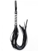 Black White Long Stripe Flogger Black White Long Stripe Flogger