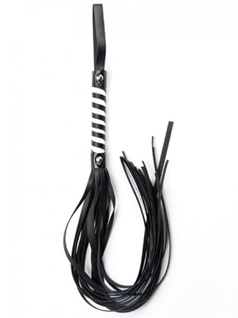 Black White Long Stripe Flogger Black White Long Stripe Flogger