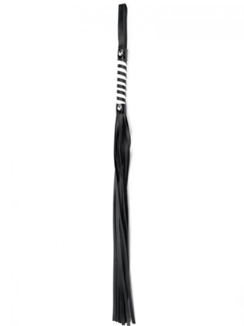 Black White Long Stripe Flogger Black White Long Stripe Flogger