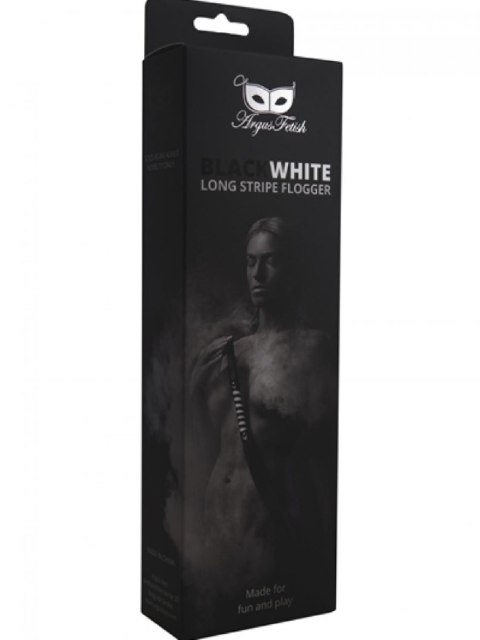 Black White Long Stripe Flogger Black White Long Stripe Flogger