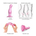 DILDO PLUG CURVY METALLIC SUGAR PINK- S DILDO PLUG CURVY METALLIC SUGAR PINK- S