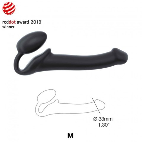 SEMI-REALISTIC BENDABLE STRAP-ON BLACK - M SEMI-REALISTIC BENDABLE STRAP-ON BLACK - M