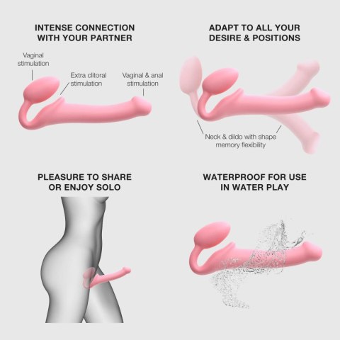 SEMI-REALISTIC BENDABLE STRAP-ON PINK - M SEMI-REALISTIC BENDABLE STRAP-ON PINK - M
