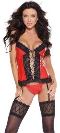 Gorset i stringi 6077 red M Gorset i stringi 6077 red M