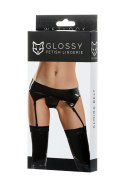 Glossy belt for stockings and panties ALMIRA - black M Glossy belt for stockings and panties ALMIRA - black M