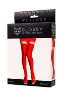 Wetlook Glossy Isla stockings - red S Wetlook Glossy Isla stockings - red S