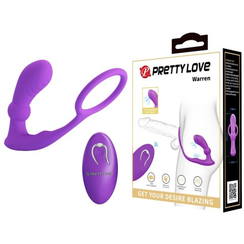 PRETTY LOVE - Warren Purple, Wireless remote control 12 pulse wave settings 12 vibration functions PRETTY LOVE - Warren Purple, Wireless remote control 12 pulse wave settings 12 vibration functions