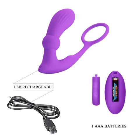 PRETTY LOVE - Warren Purple, Wireless remote control 12 pulse wave settings 12 vibration functions PRETTY LOVE - Warren Purple, Wireless remote control 12 pulse wave settings 12 vibration functions