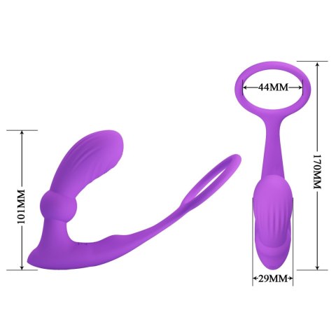 PRETTY LOVE - Warren Purple, Wireless remote control 12 pulse wave settings 12 vibration functions PRETTY LOVE - Warren Purple, Wireless remote control 12 pulse wave settings 12 vibration functions
