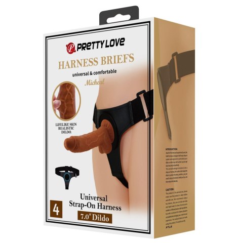 PRETTY LOVE - HARNESS BRIEFS- Micheal, Universal Strap-On, 7.0'' Dildo PRETTY LOVE - HARNESS BRIEFS- Micheal, Universal Strap-On, 7.0'' Dildo