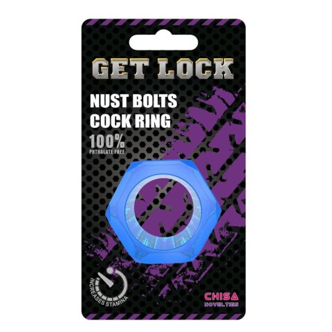 Nust Bolts Cock Ring-Blue Nust Bolts Cock Ring-Blue