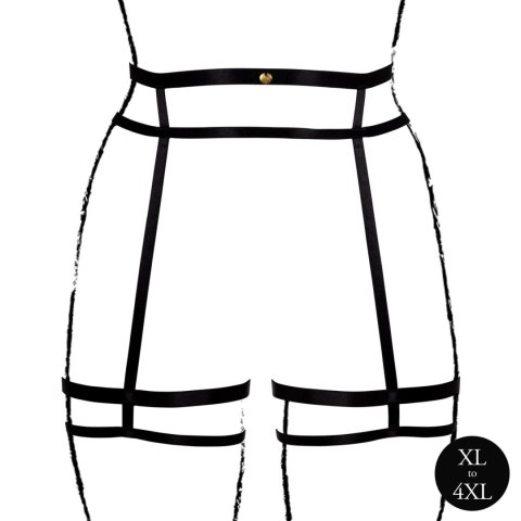 Double Strap Garter Belt with Adjustable Sliders - Plus Size - Black Double Strap Garter Belt with Adjustable Sliders - Plus Size - Black