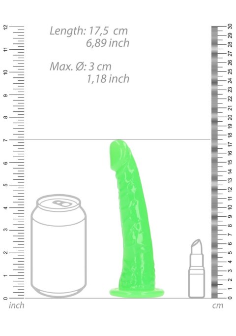 Slim Realistic Dildo with Suction Cup - Glow in the Dark - 6'' / 15,5 cm Slim Realistic Dildo with Suction Cup - Glow in the Dark - 6'' / 15,5 cm