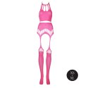 Two Piece with Crop Top and Stockings - Pink - XS/XL Two Piece with Crop Top and Stockings - Pink - XS/XL
