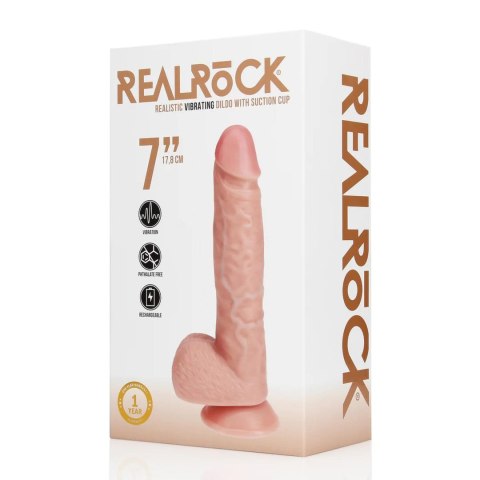 Vibrating Regular Straight Cock with Balls - 7" / 18 cm - Flesh Vibrating Regular Straight Cock with Balls - 7" / 18 cm - Flesh
