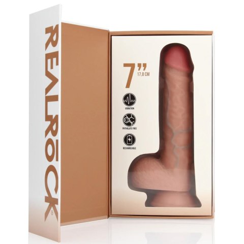 Vibrating Regular Straight Cock with Balls - 7" / 18 cm - Flesh Vibrating Regular Straight Cock with Balls - 7" / 18 cm - Flesh
