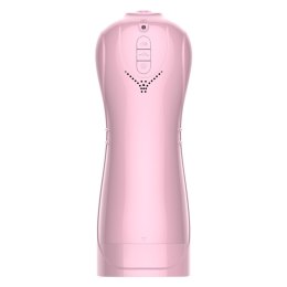 Masturbator-Vibrating and Flashing Masturbation Cup USB 7+7 Function / Talk Mode (Pink)