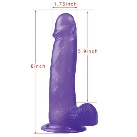 8"" Jelly Studs Crystal Dildo Large Purple 8"" Jelly Studs Crystal Dildo Large Purple