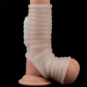 Vibrating Wave Knights Ring with Scrotum Sleeve (White) Vibrating Wave Knights Ring with Scrotum Sleeve (White)
