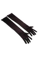LONG BLACK SATIN GLOVES TU (Size: TU) LONG BLACK SATIN GLOVES TU (Size: TU)