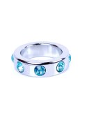 Pierścień-Metal Cock Ring with Light Blue Diamonds Medium Pierścień-Metal Cock Ring with Light Blue Diamonds Medium