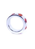Pierścień-Metal Cock Ring with Red Diamonds Small Pierścień-Metal Cock Ring with Red Diamonds Small