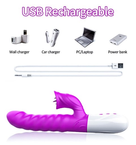 Wibrator-Silicon, Vibrator 7 Function and Heating Mode, PURPLE Wibrator-Silicon, Vibrator 7 Function and Heating Mode, PURPLE