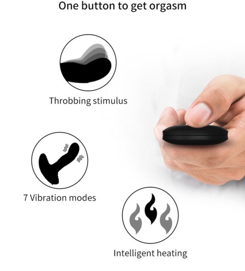 Wibrator-Silicone Massager USB 7 Function + Pulsator / Heating BLACK Wibrator-Silicone Massager USB 7 Function + Pulsator / Heating BLACK