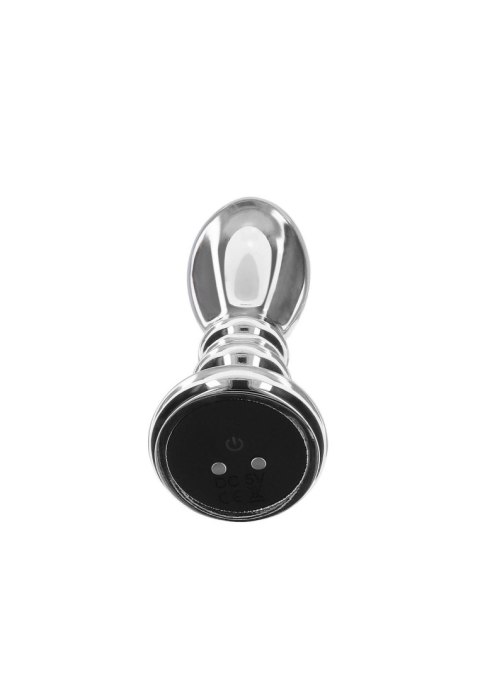 Buttplug Vibr. Ribbed Medium Silver Buttplug Vibr. Ribbed Medium Silver
