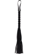 Long Beaded Flogger Whip Black