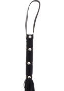 Long Studded Flogger Whip Black