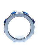 Pierścień-Metal Cock Ring with Dark Blue Diamonds Small Pierścień-Metal Cock Ring with Dark Blue Diamonds Small