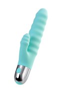 Relief vibrator with clitoral stimulation Flovetta Flax, silicone, mint, 17.5 cm