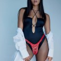 LEATHERETTE HARNESS FABULOUS - ONE SIZE - RED GLOSSY LEATHERETTE HARNESS FABULOUS - ONE SIZE - RED GLOSSY