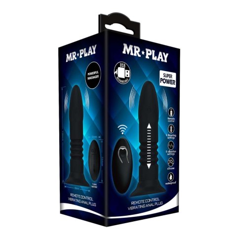 MR PLAY - VIBRATING ANAL PLUG 4 vibrations 4 thrusting Remote Control MR PLAY - VIBRATING ANAL PLUG 4 vibrations 4 thrusting Remote Control